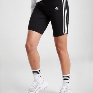 Adidas big girls high rise white 3-Stripe black Cycling Bike Shorts